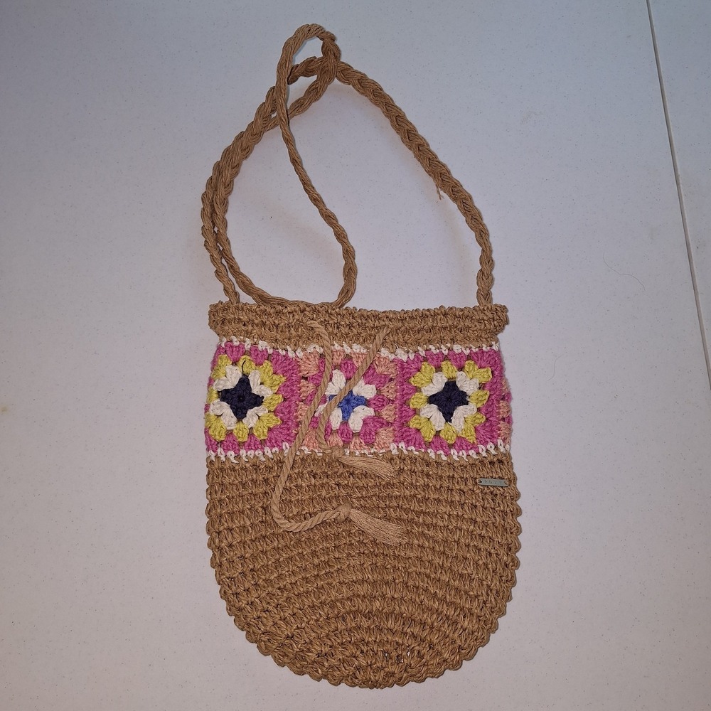 Roxy Hello Apricot Small Shoulder Bucket Bag Cottagecore‎ Coastal Beachy Boho